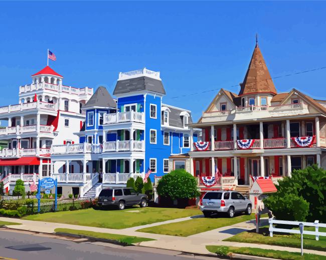Cape May Houses paint by number