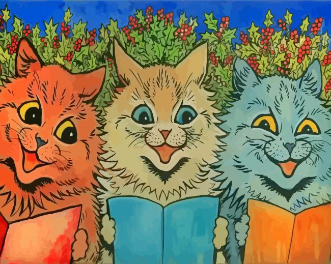 Carol Singing Cats By Louis Wain paint by numbers