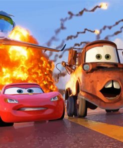 Cars 2 Animated Movie paint by numbers