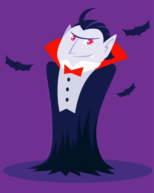 Cartoon Dracula Vampire paint by number