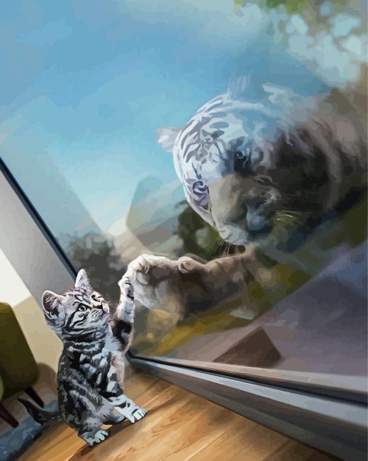 Cat And Tiger paint by number
