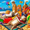 Cats On Beach Art paint by numbers