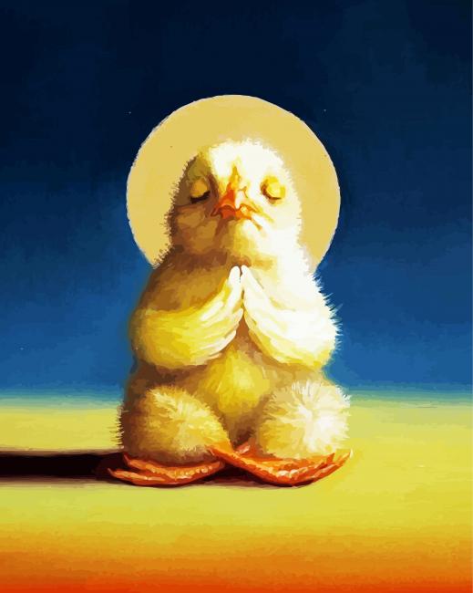 Chick Bird Yoga Pose paint by number