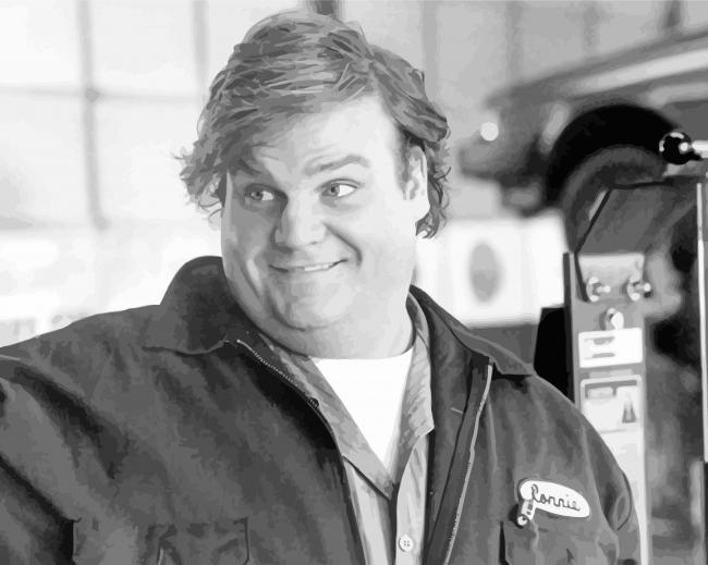 Chris Farley Black And White paint by number