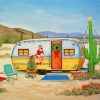 Christmas Travel Trailer In Desert paint by numbers