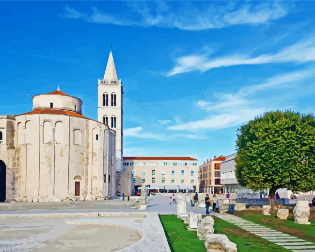 Church of St Donatus Zadar Croatia paint by number