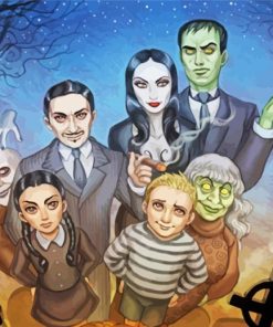 Classic Cartoon Addams Family paint by number
