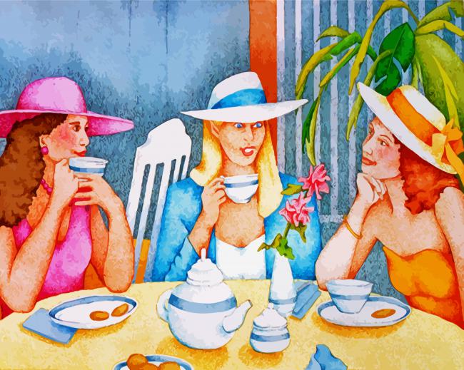 Classy Ladies Who Lunch paint by numbers