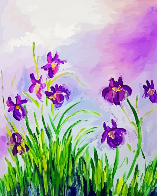 Claude Monet Lilac Irises paint by number