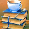 Coffee Cup On Books paint by numbers