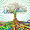 Colorful Abstract Trees paint by numbers