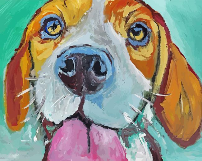 Colorful Beagle Dog Art paint by numbers