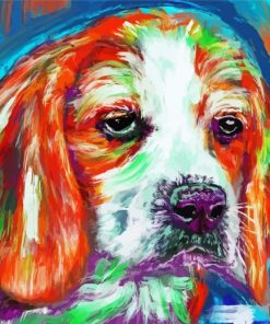 Colorful Beagle Animal paint by numbers