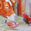 Cow And Rooster Farm Animals paint by number