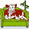 Cow In A Sofa paint by number