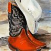 Cowboy Boots And Hat Art paint by numbers