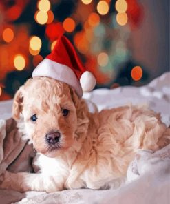 Cute Santa Puppy paint by number