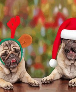 Cute Santa Puppies paint by number