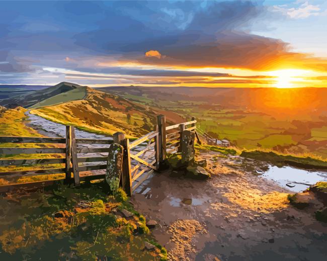 Derbyshire Uk Mam Tor paint by number