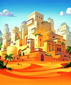 Desert Town Illustration paint by numbers