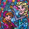 Disney Frozen Stained Glass paint by numbers