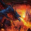 Dragon Breathing Fire paint by number