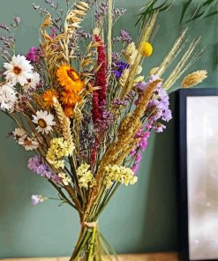 Dried Flowers In Vase paint by number