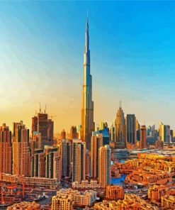 Dubai Burj Khalifa Skyline paint by number