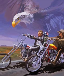 Eagle With Harley Davidson Art paint by numbers
