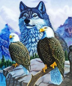 Eagles And Wolf paint by number