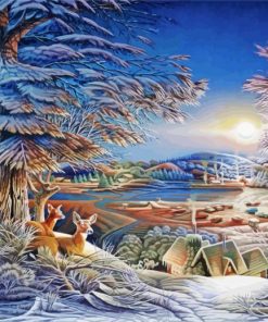 Evening On The Ice By Terry Redlin paint by number