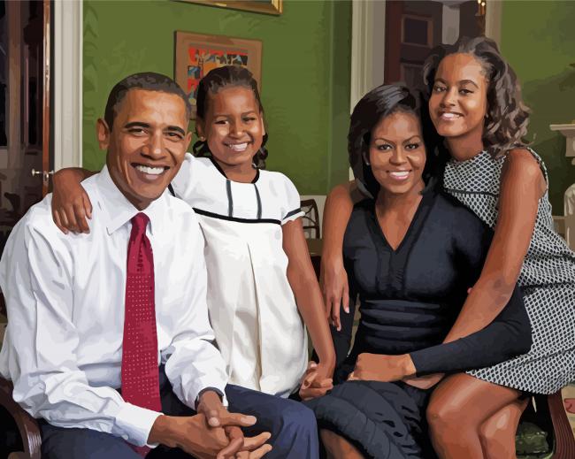 Family Of President Barack Obama paint by number