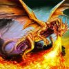 Fantasy Dragon Breathing Fire paint by number