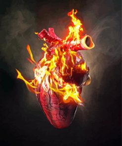 Fantasy Fire Heart paint by numbers
