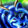 Fantasy Neon Wolf paint by number