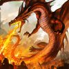 Dragon Breathing Fire Art paint by number
