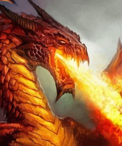 Fire Breathing Fantasy Dragon paint by numbers