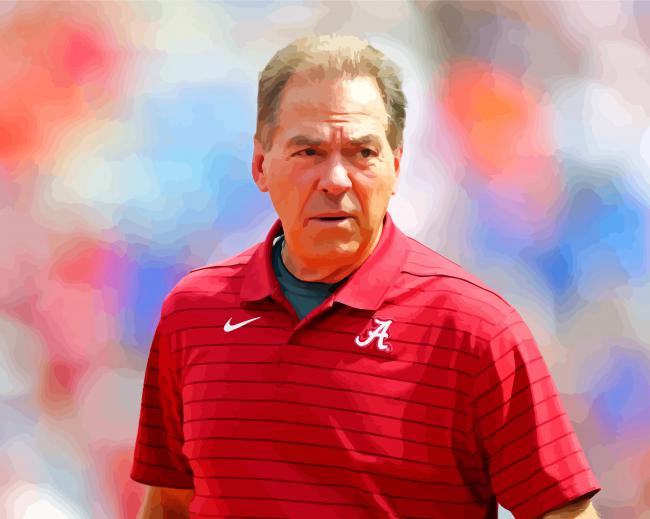 Football Coach Nick Saban paint by number