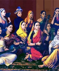Galaxy Of Musicians By Raja Ravi Varma paint by number