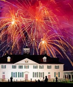George Washingtons Mount Vernon And Fireworks paint by numbers