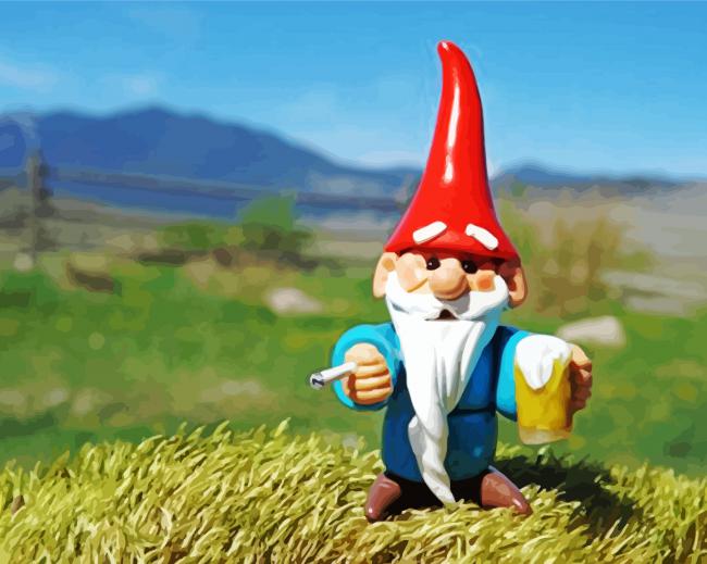 Cute Gnome On Vocation paint by numbers