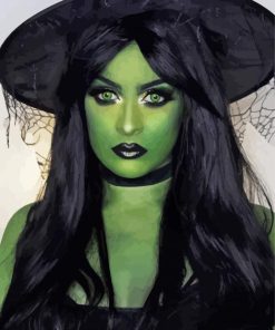 Green Witch Art paint by number