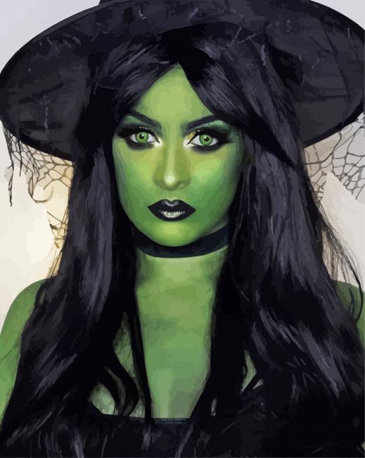 Green Witch Art paint by number