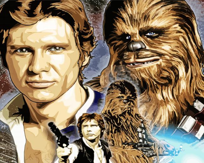 Han Solo And Chewie Star Wars paint by number