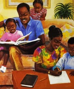 Happy Black Family Art paint by numbers