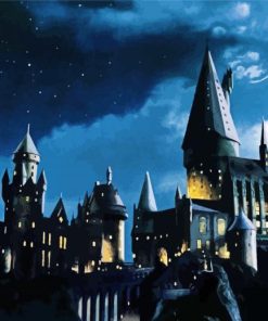 Hogwarts Harry Potter Castle At Night paint by number