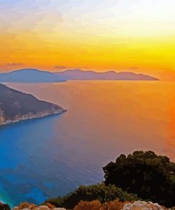 Ithaca Ionian island Sunrise paint by number