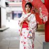 Japanese Lady With Umbrella And Kimono paint by numbers