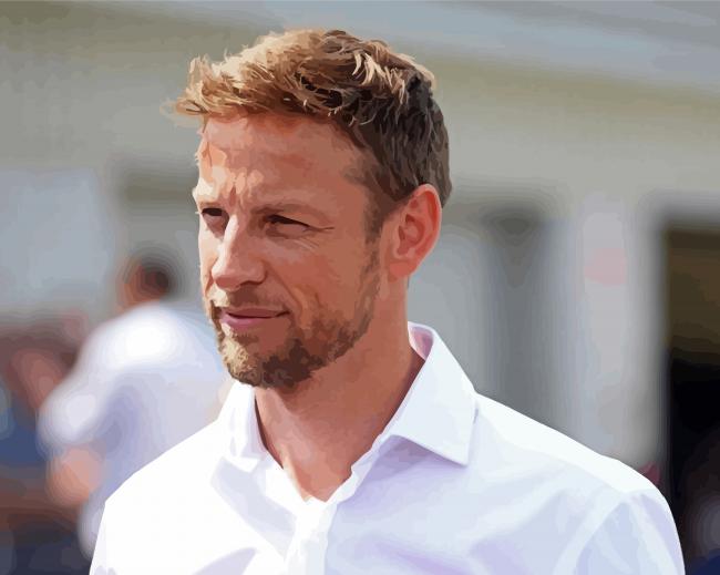 Jenson Button Driver paint by number