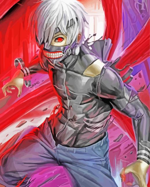 Ken Kaneki Anime Character paint by number